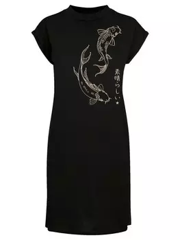 Короткое платье F4NT4STIC Short Sleeve Dress Koi Karpfen, черный