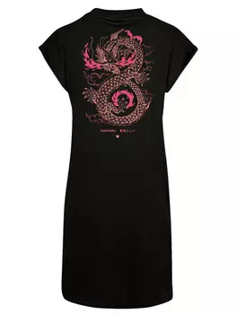 Короткое платье F4NT4STIC Short Sleeve Dress Drachen Feuer, черный