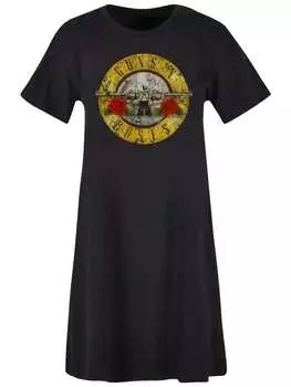 Короткое платье F4NT4STIC T-Shirt Kleid Guns 'n' Roses Vintage Logo Black, черный