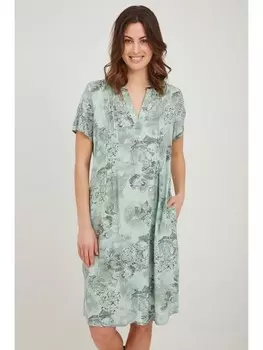 Короткое платье Fransa Blusenkleid FRALTONE 6 Dress - 20609329 lockeres Sommerkleid, зеленый