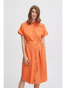 Короткое платье Fransa Blusenkleid FRATEL DR 1 - 20611989 Blusenkleid aus Leinenmix, оранжевый