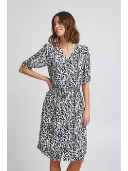 Короткое платье Fransa Blusenkleid FRFANITA 3 Dress - 20610451 Blusenkleid mit Bindeband, синий