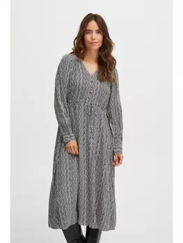 Короткое платье Fransa Blusenkleid FRKIKI DR 2 20612664 Modisches Midikleid mit Muster, черный