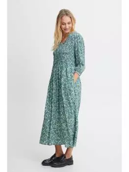 Короткое платье Fransa Blusenkleid FRMALU DR 1 - 20611904 Langes Kleid mit V-Ausschnitt, зеленый