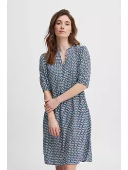 Короткое платье Fransa Blusenkleid FRMERLA DR 1 - 20611883 Halbarm Kleid mit V-Ausschnitt, синий