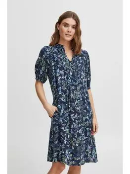 Короткое платье Fransa Blusenkleid FRMERLA DR 1 - 20611883 Halbarm Kleid mit V-Ausschnitt, синий
