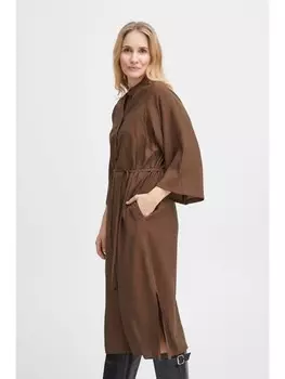 Короткое платье Fransa Blusenkleid FRMISA DR 1 - 20612435 Langarmkleid mit Knopfleiste, коричневый
