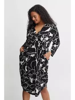 Короткое платье Fransa Jerseykleid FPDOT DR 1 - 20612077 Knielanges Kleid mit Musterung, черный