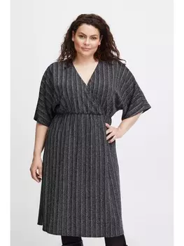 Короткое платье Fransa Jerseykleid FPMARLENA DR 1 20613208 Modernes Kleid mit Streifenmuster, серый