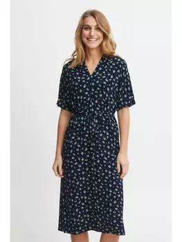 Короткое платье Fransa Jerseykleid FRFEDOT DR 6 - 20611925 Kurzarm Kleid mit Bindeband, синий