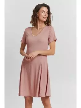 Короткое платье Fransa Jerseykleid FRFEMELVA 5 Dress - 20610635 Jerseykleid mit V-Ausschnitt, розовый