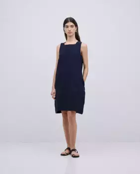 Короткое платье-футляр с боковыми карманами Yerse, темно-синий