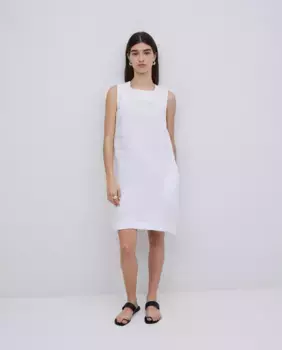 Короткое платье-футляр с боковыми карманами Yerse, белый