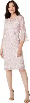 Короткое платье-футляр с вышивкой Alex Evenings, цвет Shell Pink