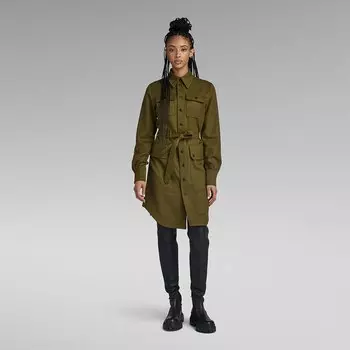 Короткое платье G-Star Military Long Sleeve, зеленый