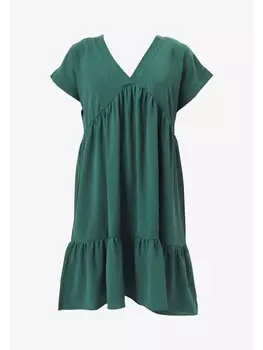 Короткое платье GINI LONDON Mini Gini V Neck, цвет dark green