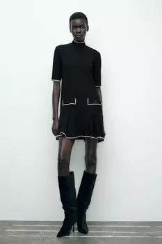 Короткое платье годе ZARA, черный