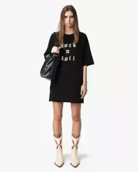 Короткое платье Grace с передним знаком Zadig & Voltaire, чёрный