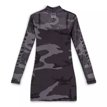 Короткое платье Grimey Tusker Temple Micro Mesh Long Sleeve, серый