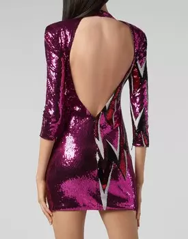 Короткое платье Гром Philipp Plein, фуксия