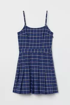 Короткое платье H&M, темно-синий/белая клетка