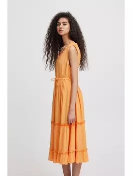 Короткое платье ICHI A-Linien-Kleid IHMARRO DR3 - 20118836 Modisches A-Linien-Kleid mit Rschen, оранжевый