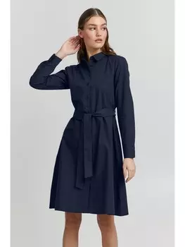 Короткое платье ICHI A-Linien-Kleid IHIXSARAH DR - 20109397 Feminines Hemdblusenkleid, синий