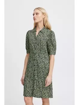Короткое платье ICHI Blusen, зеленый