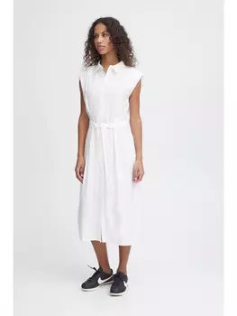 Короткое платье ICHI Blusenkleid IHCINOMA DR 20120724 sommerliches Blusenkleid mit Bindegrtel, белый