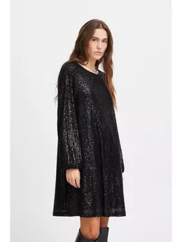 Короткое платье ICHI Blusenkleid IHFAUCI DR3 - 20117727 Schickes Paillettenkleid, черный