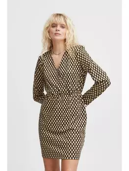 Короткое платье ICHI Jersey, коричневый