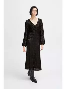 Короткое платье ICHI Jerseykleid IHFAUCI DR6 20120061 Modisches Pailettenkleid, черный