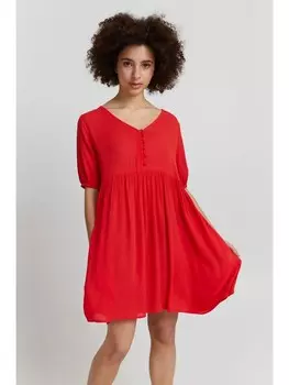 Короткое платье ICHI Minikleid IHMARRAKECH SO DR7 - 20114157 Minikleid mit V-Ausschnitt, красный