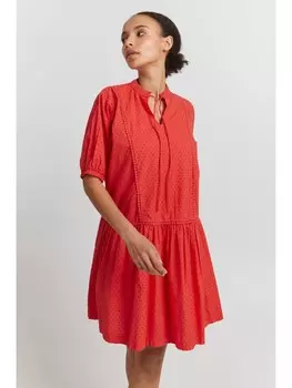 Короткое платье ICHI Sommerkleid IHFALAN DR - 20116035 Feminines Kleid mit Ziernaht, красный