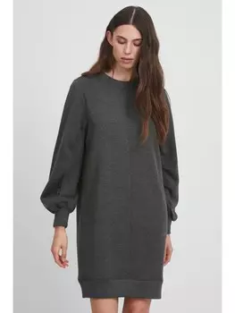 Короткое платье ICHI Sweatkleid IHJONDELL DR - 20115105 Sweatkleid mit Puffrmel, темно-серый