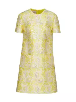 Короткое платье Iris из парчи Valentino Garavani, цвет yellow silver