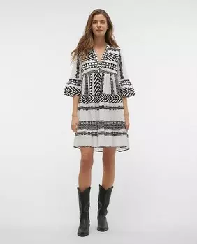 Короткое платье из 100% органического хлопка Vero Moda, белый