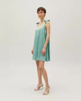 Короткое платье из атласных бретелей Claudie Pierlot