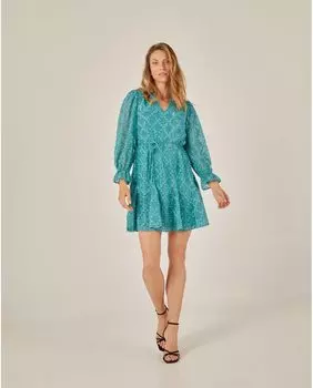 Короткое платье из фактурной ткани Niza, светло-синий