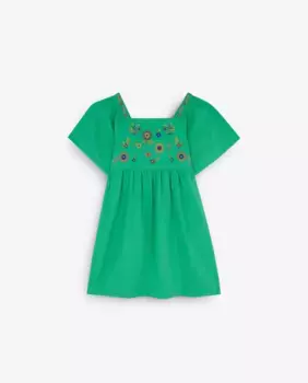 Короткое платье из хлопка Scalpers, зеленый