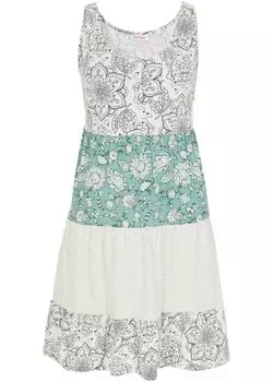 Короткое платье из хлопкового джерси John Baner Jeanswear, зеленый