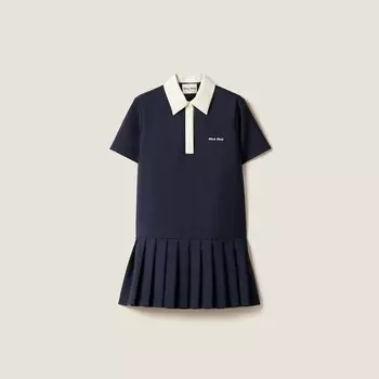 Короткое платье из кид-мохера Miu Miu, синий