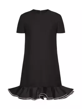 Короткое платье из крепа от кутюр Valentino Garavani, цвет black ivory