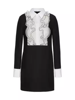 Короткое платье из крепа от кутюр Valentino Garavani, цвет black ivory