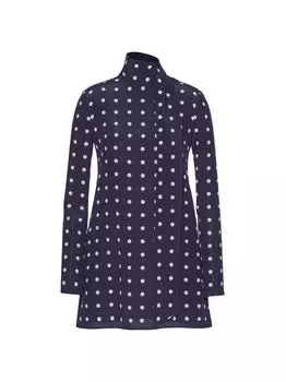 Короткое платье из крепдешина Pois Valentino, нави