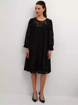 Короткое платье из кружева raula с рукавом 3/4 KAFFE, черный