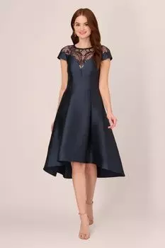 Короткое платье из микадо студии Adrianna Papell, синий