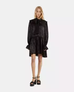 Короткое платье из жаккардовой ленты The Kooples, черный