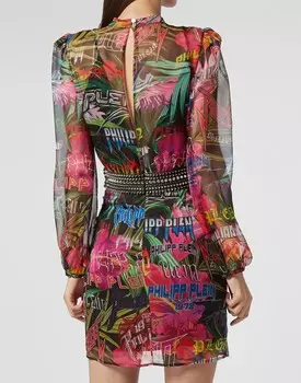 Короткое платье Jungle Rock Philipp Plein, мультиколор