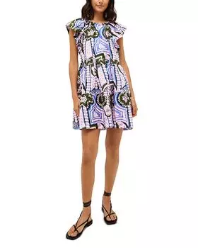Короткое платье Kara с комбинированным принтом Marie Oliver, фиолетовый